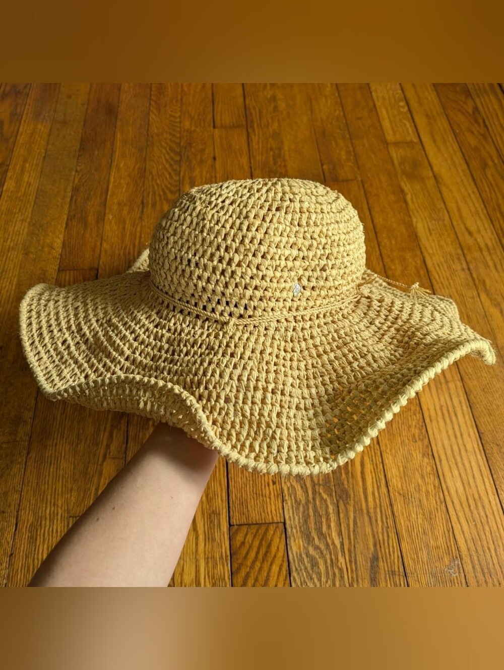 Helen Kaminsky Handmade Raffia Wide Floppy Brim Summer Hat